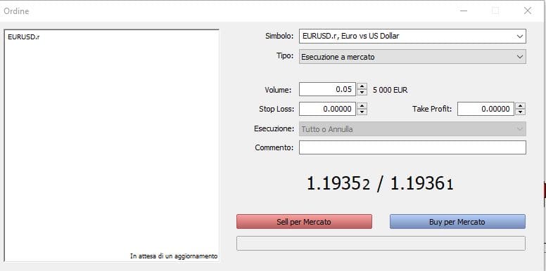 MetaTrader Effettuare Operazioni MetaTrader Effettuare Operazioni
