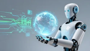 Illustrazione concettuale del Physical AI Living Lab lanciato da NVIDIA e Nebius per lo sviluppo di robotica e intelligenza artificiale.